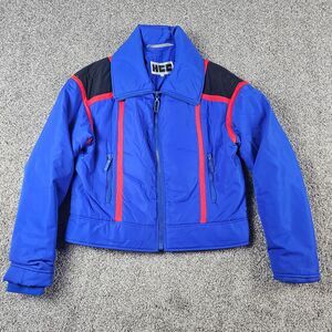 Vintage HCC Coat Mens Large Blue Colorblock Full Zip Henri Charles Colsenet Coat